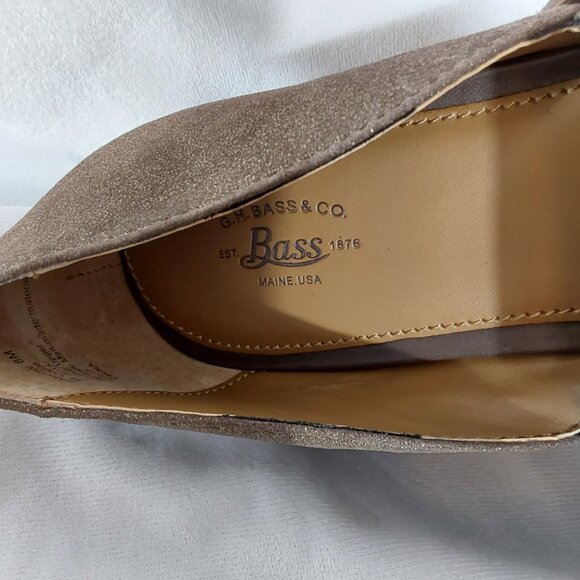NEW! G.H. Bass & Co "Harlow" D'orsay Flat Metallic Brown Suede Weejuns - 8 - Picture 9 of 13